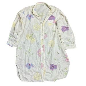 Vintage Yves Delorme Paris Womens Floral Nightgown M/L
